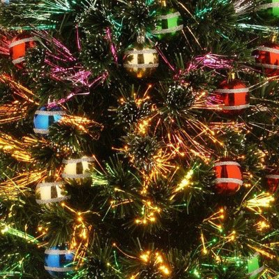 Unidentified Plant Variety * | National Tree Company 36 Fiber Optic Fireworks Tree With Ball Ornaments