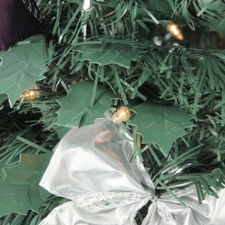 Pine * | Northlight 6 Artificial Christmas Tree Prelit Purple And Silver Decorated Pop-Up Clear Lights