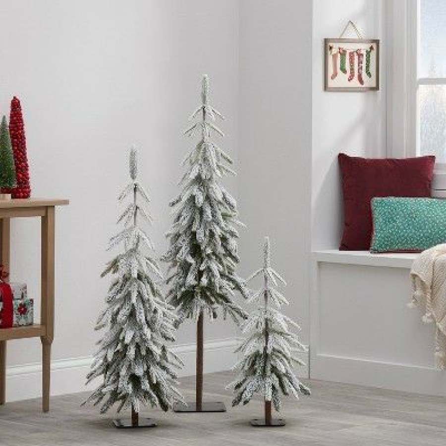 Balsam Fir * | 4' Unlit Downswept Flocked Alpine Balsam Artificial Christmas Tree Wondershop