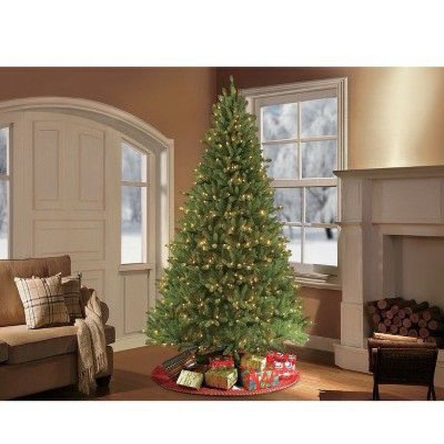 Fir Wood * | 10Ft Pre-Lit Full Artificial Christmas Tree Forest Fir Puleo