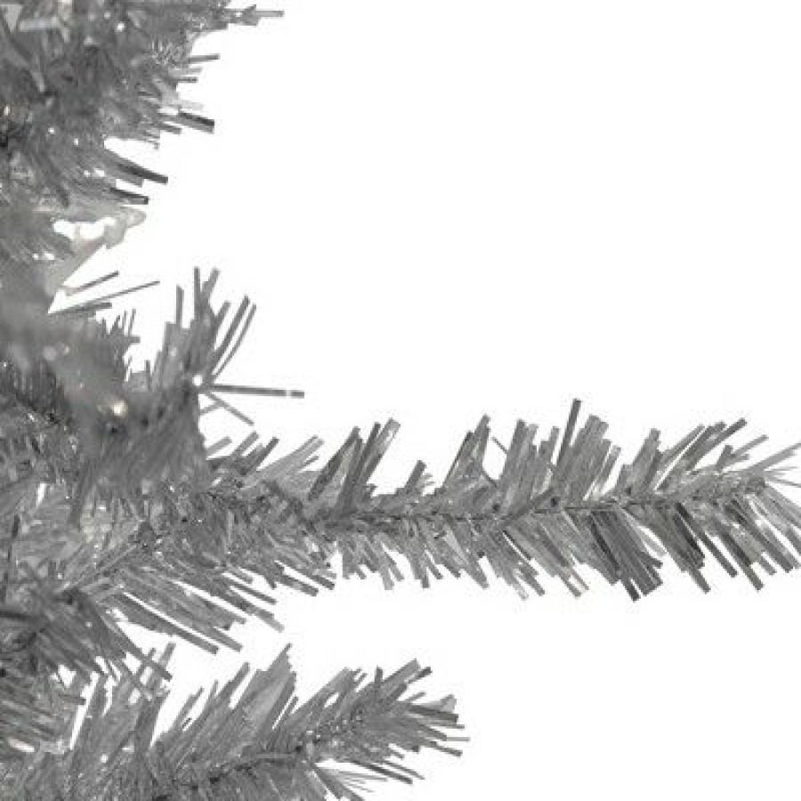 Pine * | Northlight 9' Silver Tinsel Slim Artificial Christmas Tree Unlit