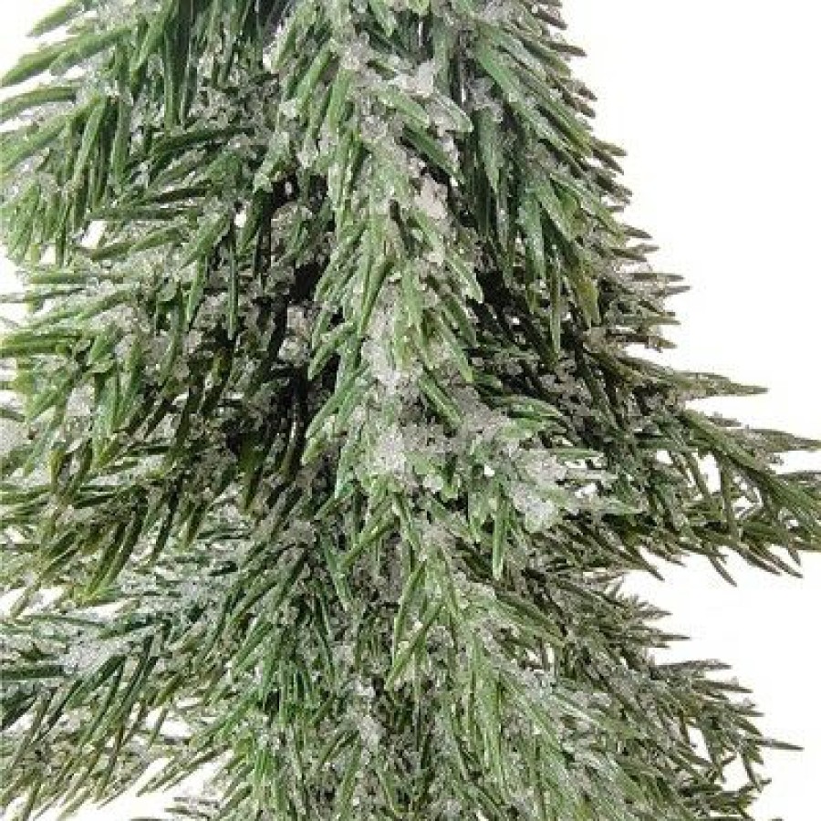 Pine * | Northlight 10.5 Frosted Icy Pine Tree With Jute Base Christmas Decoration