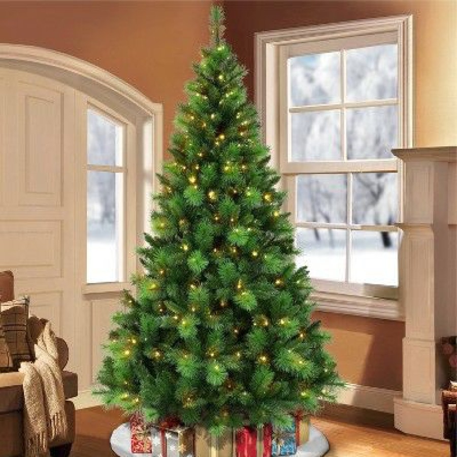 Pine * | 7.5Ft Puleo Pre-Lit Led Slim Adirondack Pine Artificial Christmas Tree Multicolor Lights