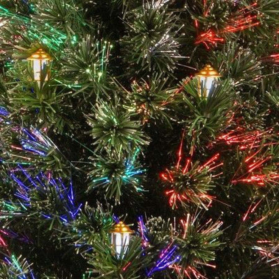 Unidentified Plant Variety * | National Tree Company 48 Fiber Optic Fireworks Tree With Gold Lanterns