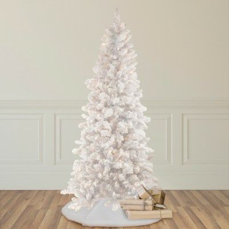 Pine * | Northlight 6.5 Pre-Lit Medium Flocked Norway Pine Artificial Christmas Tree, Warm White Led Lights