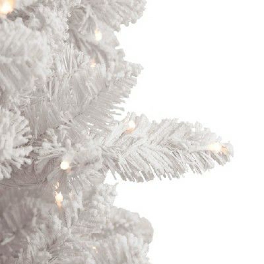 Pine * | Northlight 6.5 Pre-Lit Medium Flocked Norway Pine Artificial Christmas Tree, Warm White Led Lights