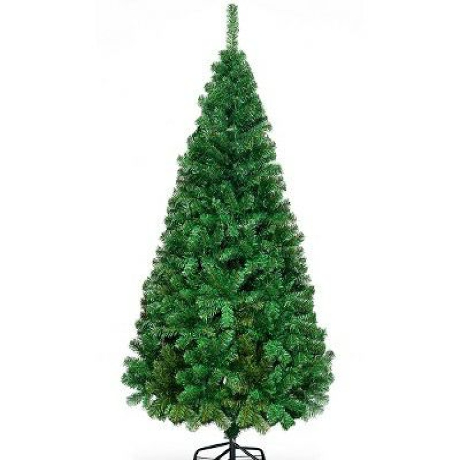 Pine * | Costway 5Ft/6Ft/7Ft/8Ft Artificial Pvc Christmas Tree W/Stand Holiday Season Indoor Outdoor Green