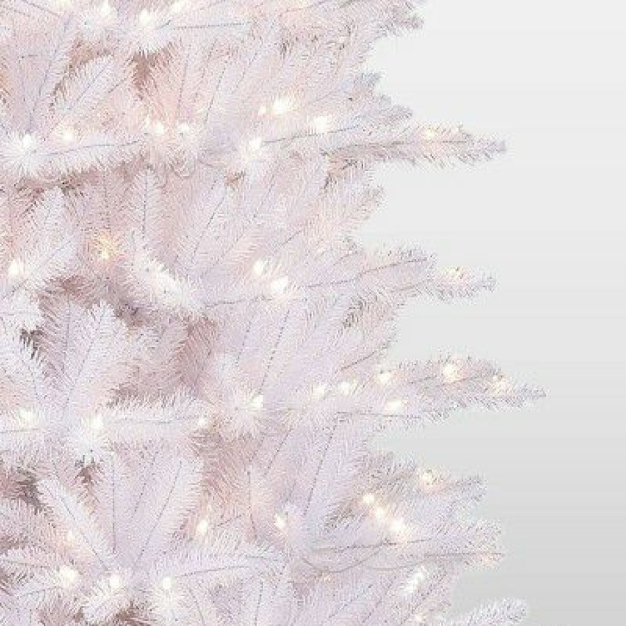 Fir Wood * | 9Ft Pre-Lit Full White Forest Fir Artificial Christmas Tree Puleo