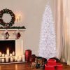 Fir Wood * | 4.5Ft Pre-Lit Pencil Artificial Christmas Tree White Forest Fir Puleo