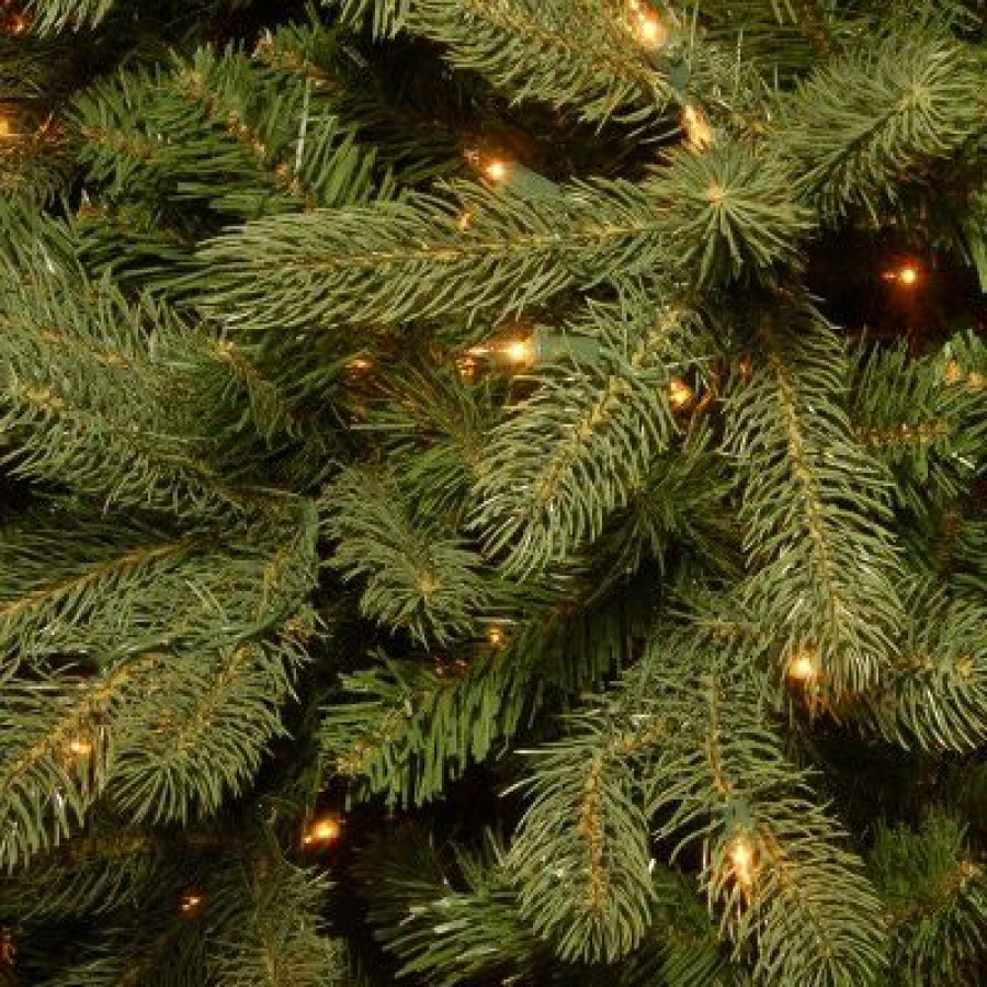 Fir Wood * | National Tree Company Pre-Lit 'Feel Real' Artificial Full Downswept Christmas Tree, Green, Douglas Fir, White Lights, Includes Stand, 7 Feet