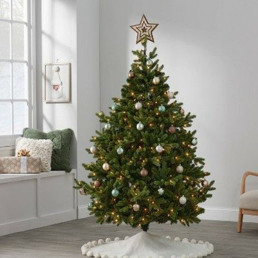 Balsam Fir * | 5.5' Pre-Lit Full Teardrop Balsam Fir Artificial Christmas Tree Clear Lights Wondershop