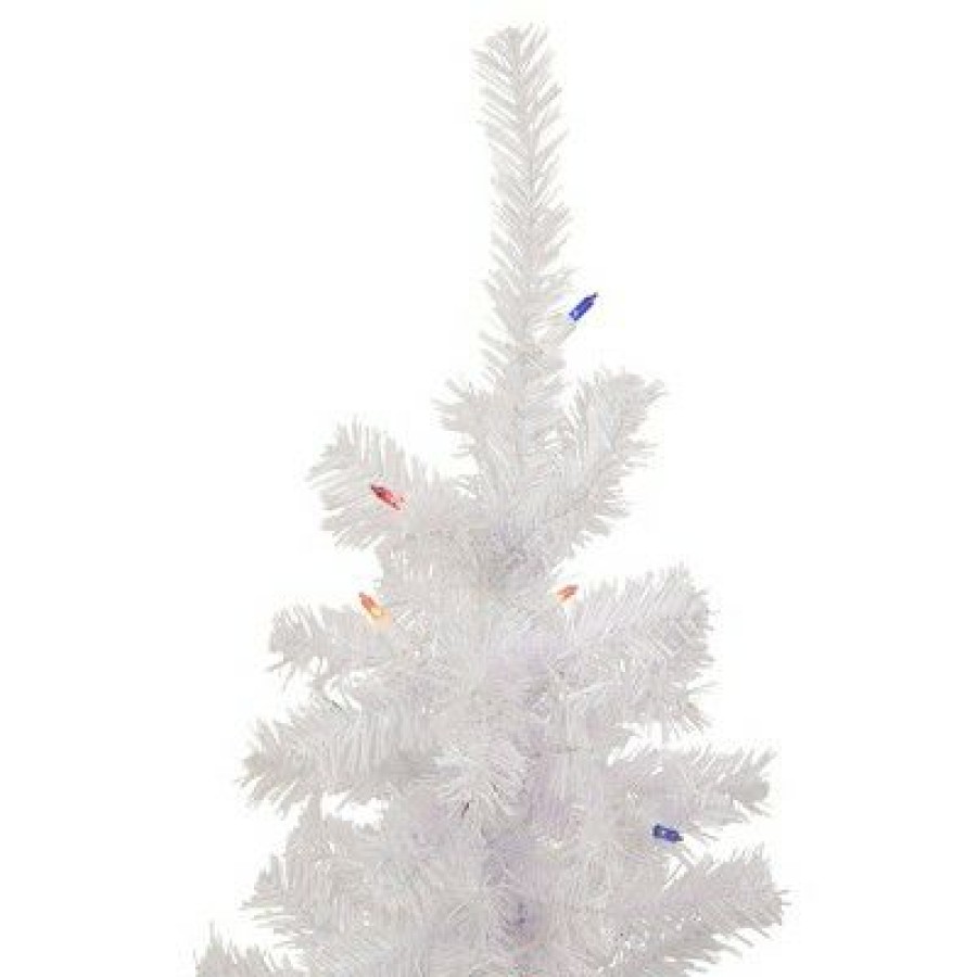 Pine * | Northlight 3 Pre-Lit Woodbury White Pine Slim Artificial Christmas Tree, Multi Lights