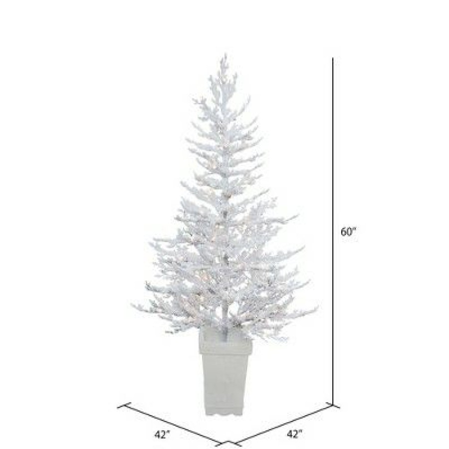 Unidentified Plant Variety * | Vickerman Flocked Winter Twig Artificial Christmas Tree Warm White