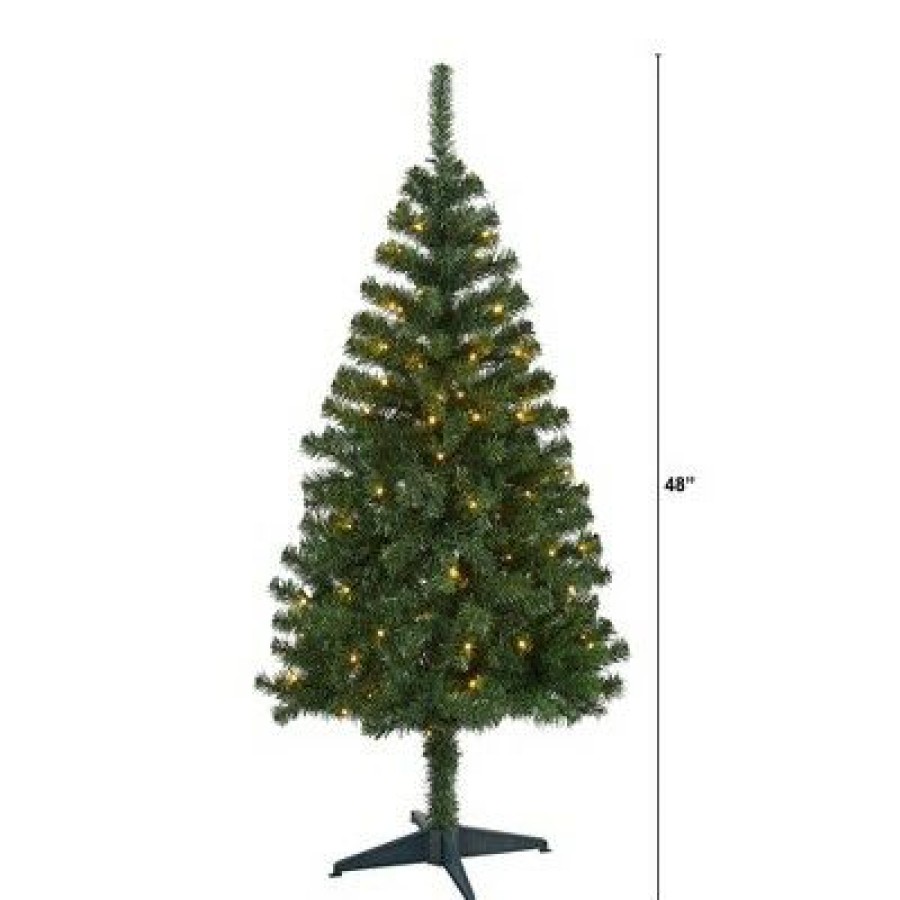 Pine * | 4Ft Nearly Natural Pre-Lit Led Northern Tip Pine Artificial Christmas Tree Clear Lights