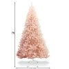 Pine * | Tangkula 7Ft Pink Artificial Christmas Tree 937 Hinged Tips W/ Metal Stand Holiday Season