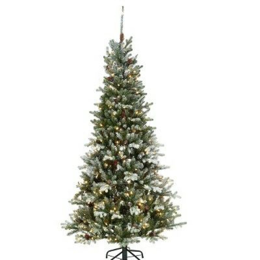 Spruce * | 6.5Ft National Tree Company Feel Real Snowy Morgan Spruce Hinged Tree With & 400 Clear Lights