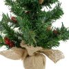 Pine * | Northlight 16 Potted Red Berries And Pine Cones Medium Artificial Christmas Tree Unlit