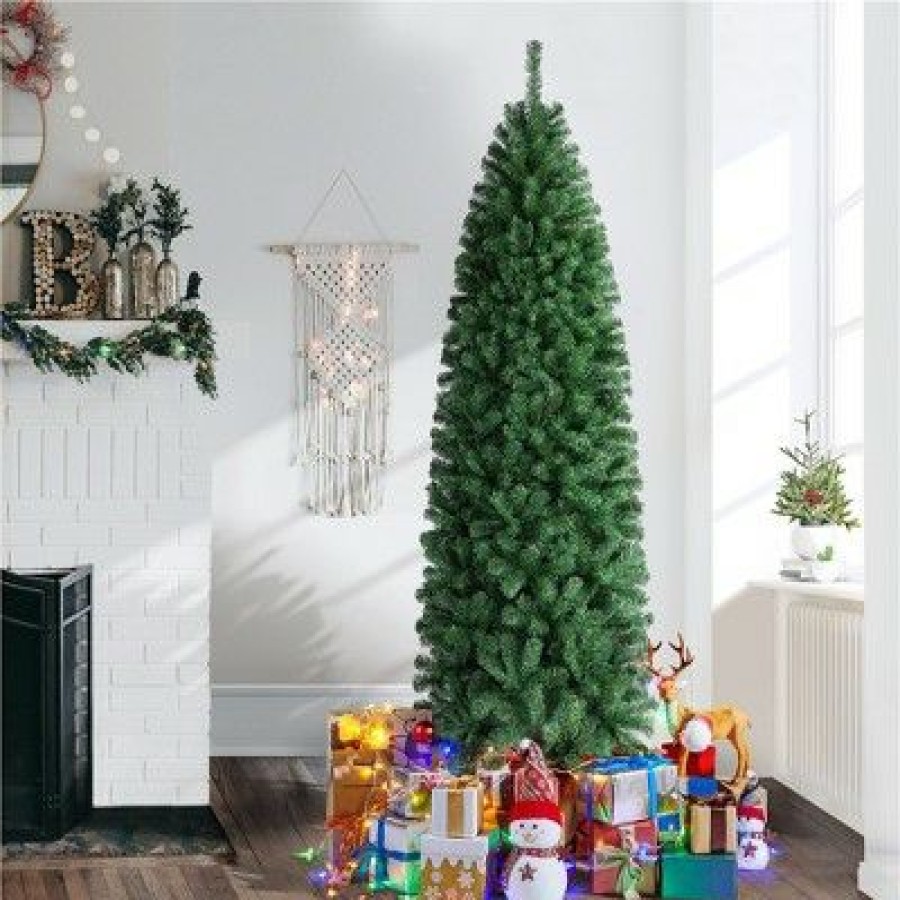 Spruce * | Yaheetech Artificial Christmas Tree Holiday Decoration Slim Tree, Green