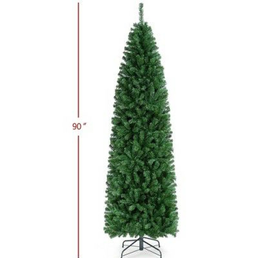 Spruce * | Yaheetech Artificial Christmas Tree Holiday Decoration Slim Tree, Green