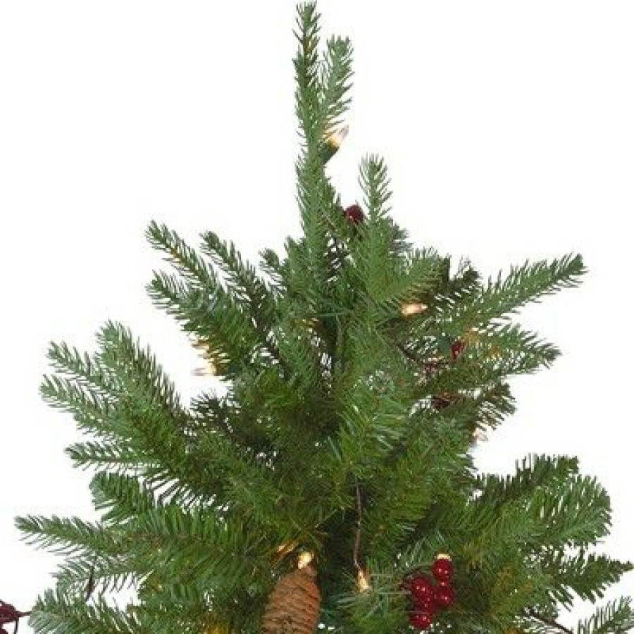 Pine * | Northlight 6.5' Pre-Lit Mixed Winter Berry Pine Artificial Christmas Tree Clear Lights