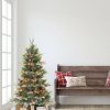 Fir Wood * | Puleo 4.5' Pre-Lit Aspen Fir Artificial Christmas Tree Multicolor Lights