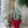 Pine * | Northlight 9 Red And White Flocked Mini Pine Christmas Tree In Burlap Base Unlit