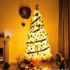 Pine * | Tangkula 7Ft White Artificial Pvc Christmas Tree Festive Winter Tree W/ Stand Indoor/Outdoor