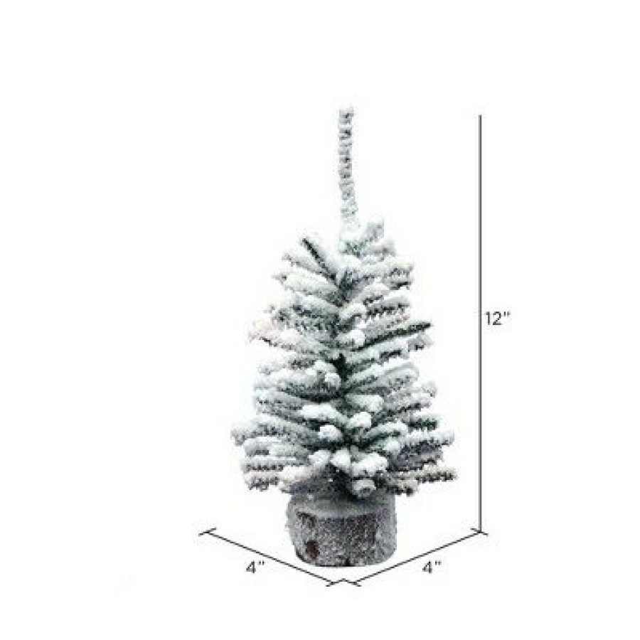 Unidentified Plant Variety * | Vickerman Flocked Mini Pine Tabletop Artificial Christmas Tree