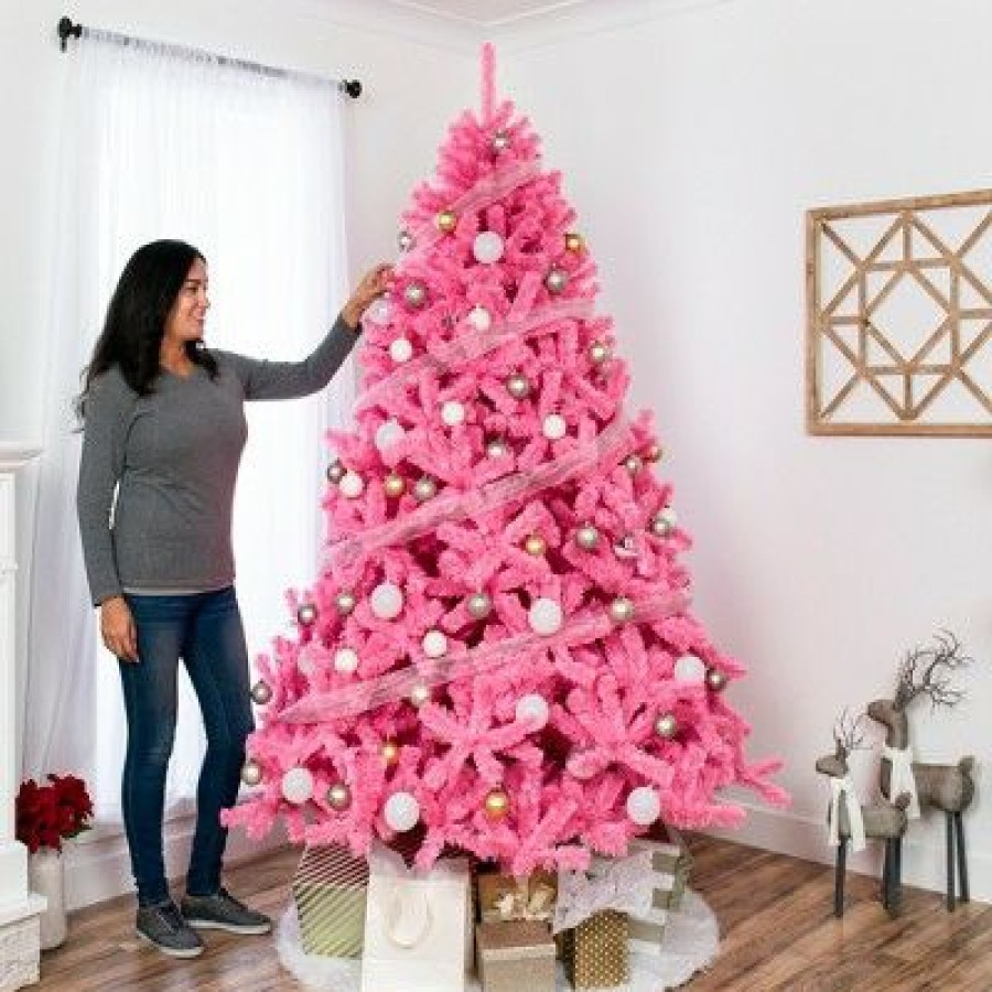 Fir Wood * | Best Choice Products 6Ft Artificial Christmas Full Tree Festive Holiday Decoration W/ 1,477 Branch Tips, Stand Pink