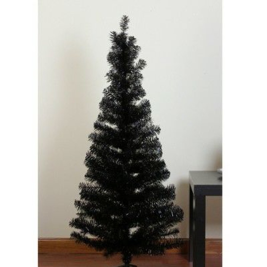 Pine * | Northlight 4 Unlit Artificial Christmas Tree Slim Black Tinsel