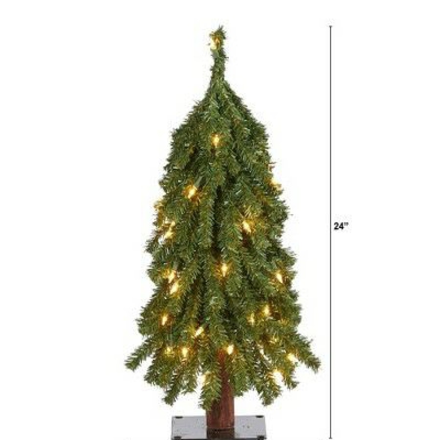 Pine * | 2Ft Nearly Natural Pre-Lit Grand Alpine Artificial Christmas Tree Clear Lights