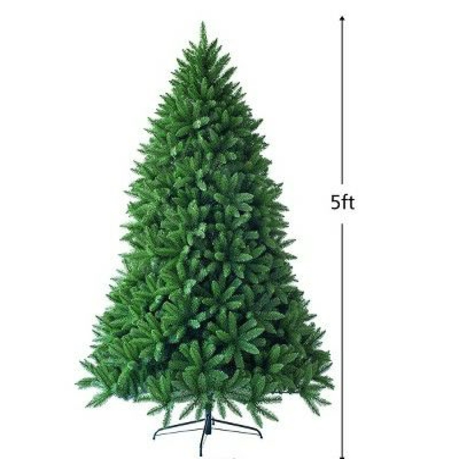 Pine * | Costway 5Ft Artificial Christmas Fir Tree 600 Branch Tips