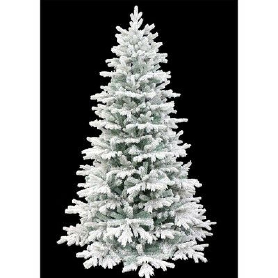 Spruce * | Holiday Stuff Company 5 Foot Prelit Snow Angel Blue Spruce Flocked Artificial Christmas Tree W/ 250 Led White Lights, 450 Branch Tips And Metal Stand