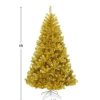 Pine * | Costway 6Ft Artificial Tinsel Christmas Tree Hinged W/1036 Tips Foldable Stand Champagne