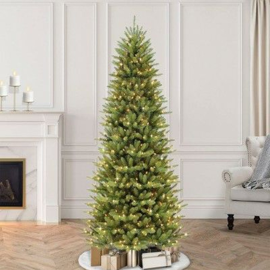 Unidentified Plant Variety * | Primo International Puleo International 7.5 Foot Fraser Fir Prelit Artificial Slim Christmas Tree With 500 Ul Listed Clear Lights, 1453 Branch Tips & Metal Stand, Green