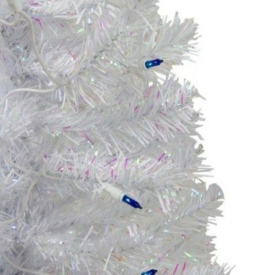 Pine * | Northlight 2 Pre-Lit White Pine Artificial Christmas Tree Blue Lights