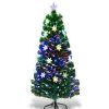 Pine * | Costway Pre-Lit Fiber Optic Christmas Tree Multicolor Lights 4Ft