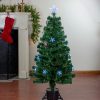 Pine * | Northlight 4 Prelit Artificial Christmas Tree Led Fiber Optic With Color Changing Stars