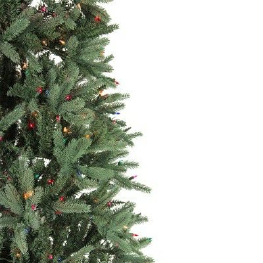 Pine * | Santa'S Own 9 Prelit Artificial Christmas Tree Slim Fresh Cut Carolina Frasier Multicolor Light