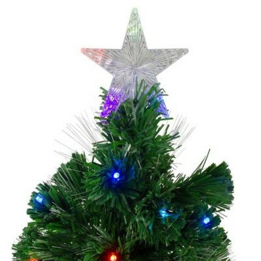 Pine * | Northlight 4 Prelit Artificial Christmas Tree Led Color Changing Fiber Optic With Star Tree Topper Multicolor Lights