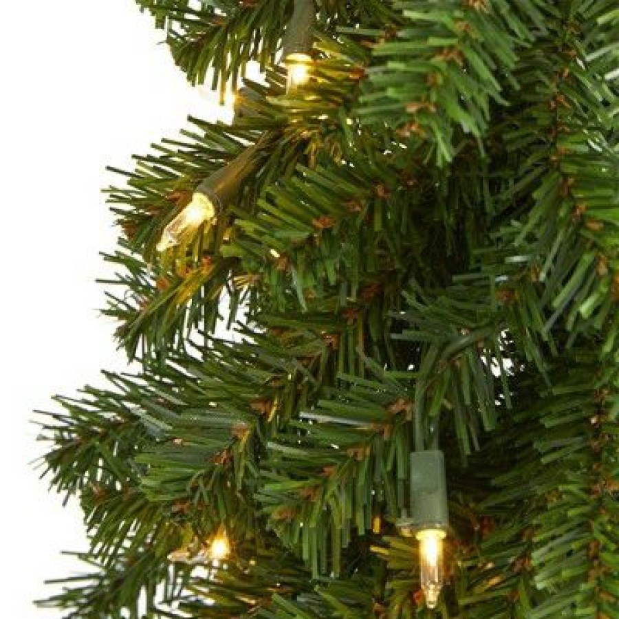 Pine * | 2Ft Nearly Natural Pre-Lit Alpine Artificial Christmas Tree Clear Lights In Burlap Planter