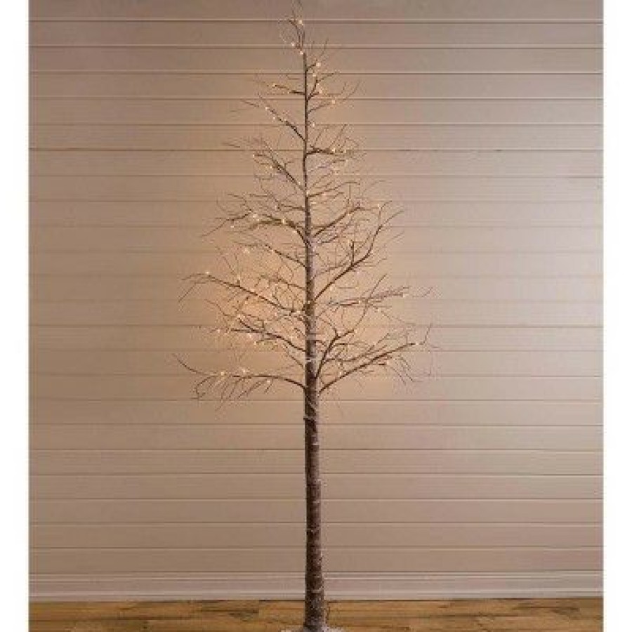 Unidentified Plant Variety * | Plow & Hearth Large Indoor / Outdoor Snowy Lighted Tree, 8'H With 120 Lights