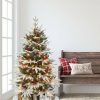 Fir Wood * | Puleo 4.5' Pre-Lit Flocked Halifax Fir Artificial Christmas Tree With Pinecones & Berries Clear Lights