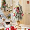 Pine * | Costway 19"Snow Flocked Tabletop Christmas Pine Tree W/Pine Cones & Red Berries