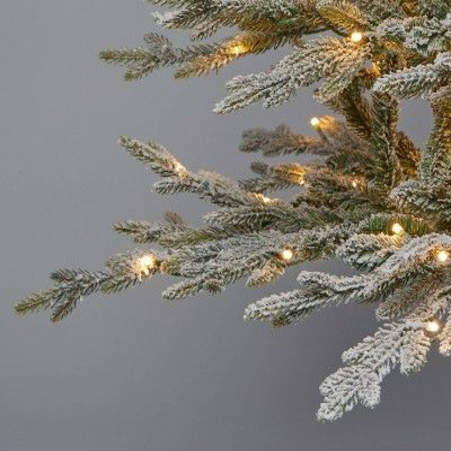 Balsam Fir * | 7.5' Pre-Lit Led Slim Flocked Balsam Fir Artificial Christmas Tree Warm White Lights Wondershop