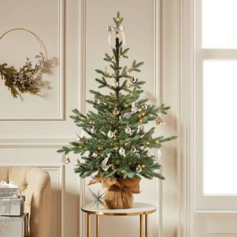 Balsam Fir * | 3.3' Pre-Lit Led Glittered Balsam Fir Artificial Tree Dew Drop White Lights Wondershop