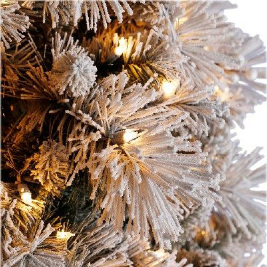 Spruce * | Home Heritage Snowdrift Spruce 7.5 Foot Flocked Christmas Tree With White Lights