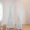 Pine * | Northlight 4 White Tinsel Pop-Up Artificial Christmas Tree, Unlit