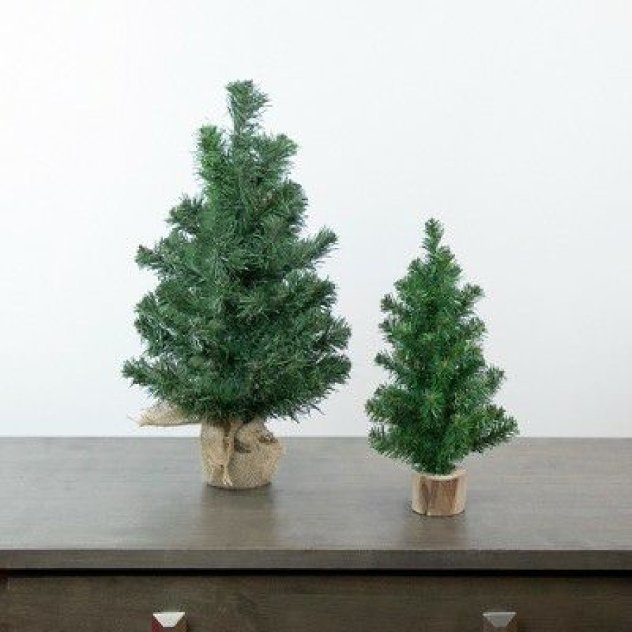 Pine * | Northlight 15 Alpine Slim Artificial Christmas Tree With Wood Base Unlit