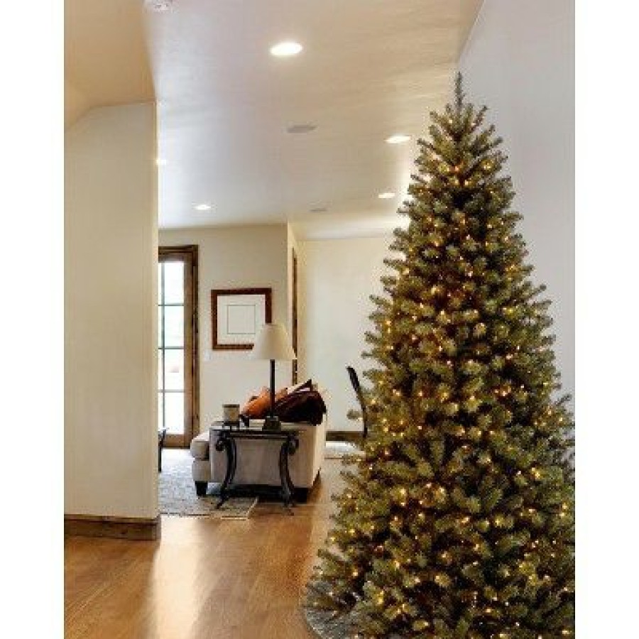 Spruce * | National Tree Company Pre-Lit Artificial Full Christmas Tree, Green, North Valley Spruce, White Lights, Includes Stand, 7Ft